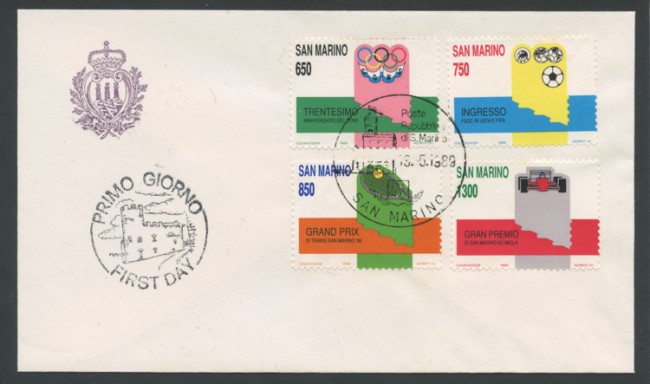 1989 - LOTTO/15304 - SAN MARINO - SPORT 4v. - BUSTA FDC