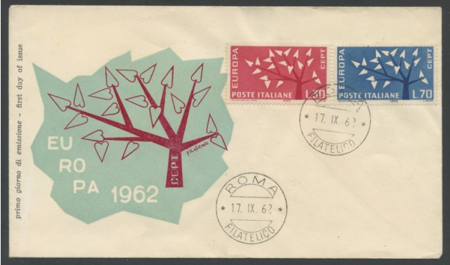 1950 - LOTTO/1594 - EUROPA 2v. - BUSTA FDC.
