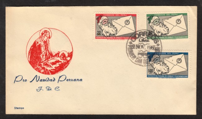 1965 - LOTTO/22609 - PERU' - NATALE BUSTA FDC