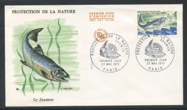 1972 - FRANCIA - SALMONE - BUSTA FDC - LOTTO/25804