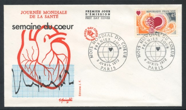 1972 - FRANCIA - MESE DEL CUORE - BUSTA FDC - LOTTO/25806