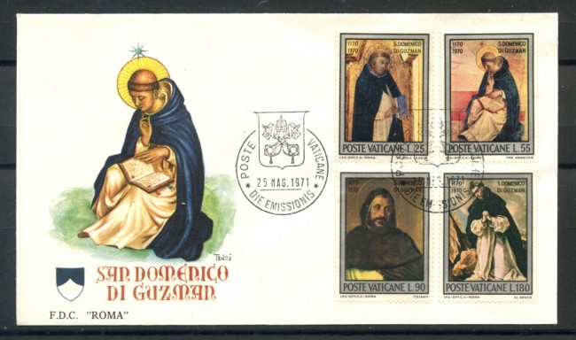 1971 - VATICANO - S.DOMENICO DI GUZMAN - BUSTA FDC ROMA - LOTTO/27608