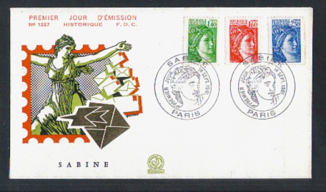 1981 - LOTTO/10916 - FRANCIA - SABINE 3v. - BUSTA FDC