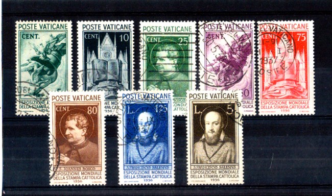 1936 - LOTTO/11346 - VATICANO - STAMPA CATTOLICA 8v. - USATI