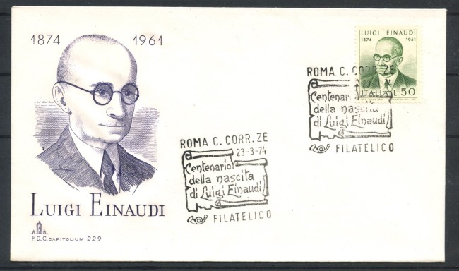 1974 - REPUBBLICA - LOTTO/39124 - LUIGI EINAUDI - BUSTA FDC