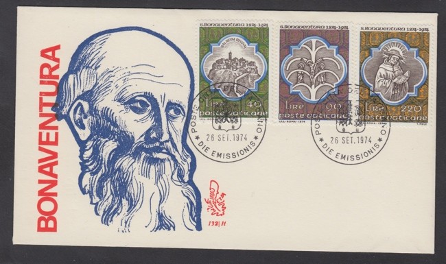 1974 - LOTTO/13153 - VATICANO - SAN BONAVENTURA - BUSTA FDC