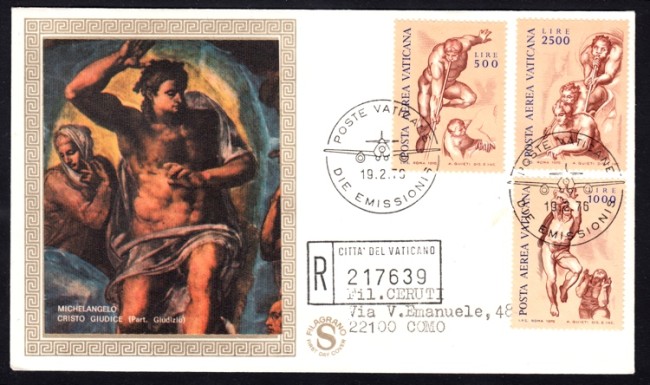 1976 - LOTTO/13243 - VATICANO - POSTA AEREA ANGELI - BUSTA FDC