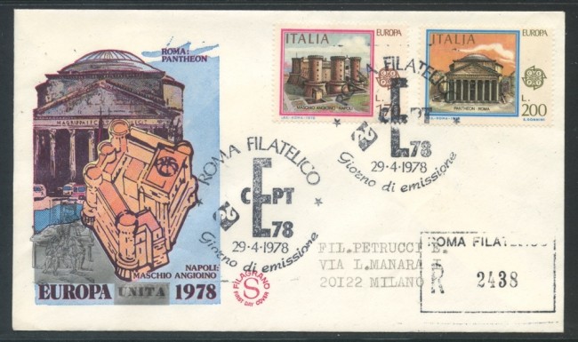 1978 - REPUBBLICA - EUROPA - BUSTA FDC FILAGRANO VIAGGIATA - LOTTO/27284