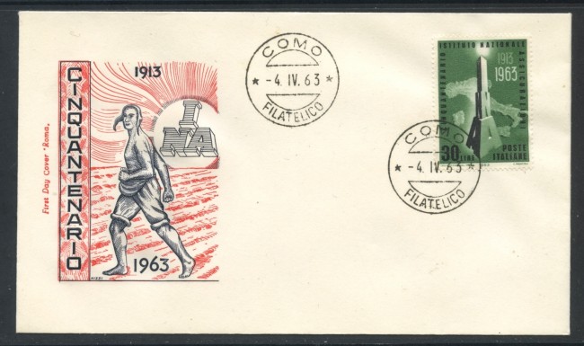 1963 - REPUBBLICA - ISTITUTO ASSICURAZIONI - BUSTA FDC - LOTTO/28572
