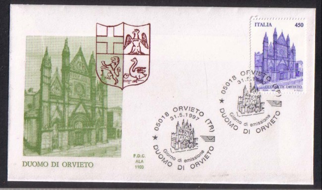 1997 - LOTTO/7149Z - REPUBBLICA -  DUOMO DI ORVIETO - FDC