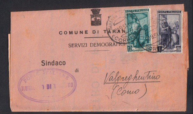 1951 - REPUBBLICA - LBF/738 TARANTO - PIEGHEVOLE SERVIZI DEMOGRAFICI