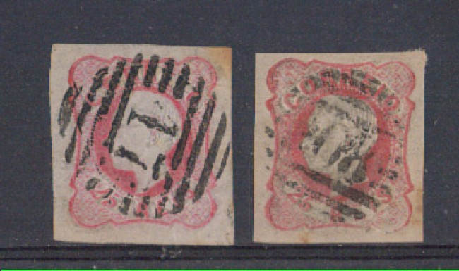 1862 - LOTTO/9614U - PORTOGALLO - 25r. ROSA 2v. USATI