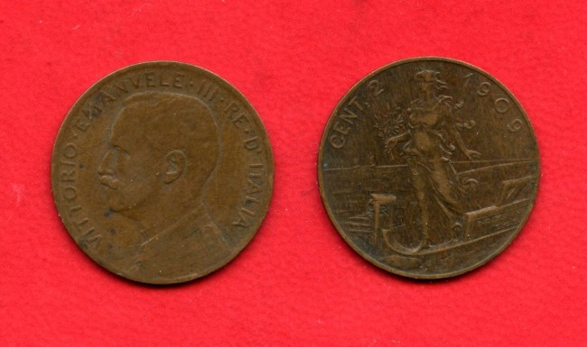 1909 - REGNO - 2 CENT. ITALIA SU PRORA - LOTTO/M32357