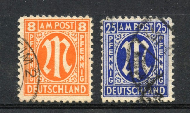1945 - GERMANIA OCCUPAZIONI - LOTTO/48038 - 8 e 25p. OCCUPAZIONE BIZONA USATI