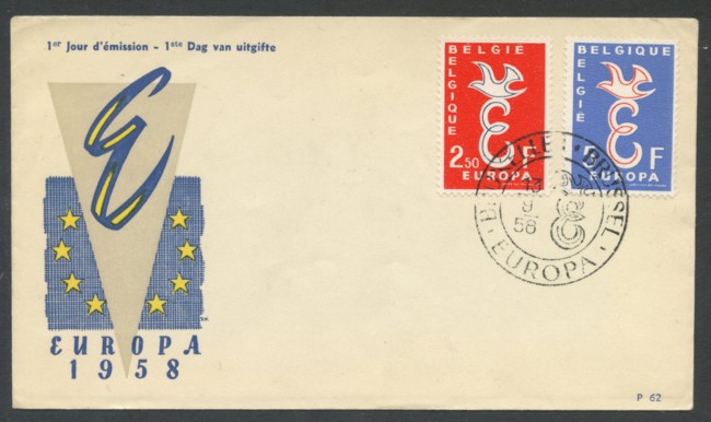 1958 - BELGIO - LOTTO/19846 - EUROPA BUSTA FDC.
