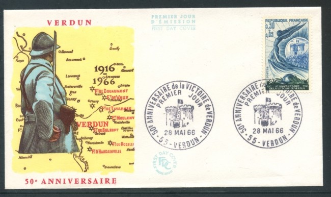 1966 - FRANCIA - CINQUANTENARIO BATTAGLIA DI VERDUN - BUSTA FDC - LOTTO/26699