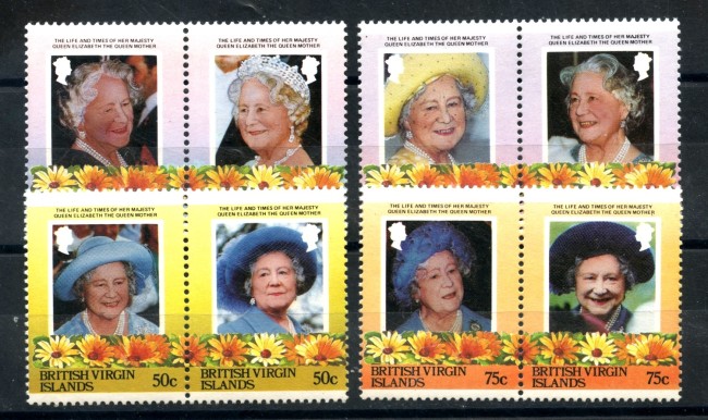 1985 - ISOLE VERGINI - 85° DELLA REGINA MADRE 8v. - NUOVI - LOTTO/27841