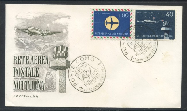 1965 - REPUBBLICA - RETE AEREA NOTTURNA - BUSTA FDC - LOTTO/28607