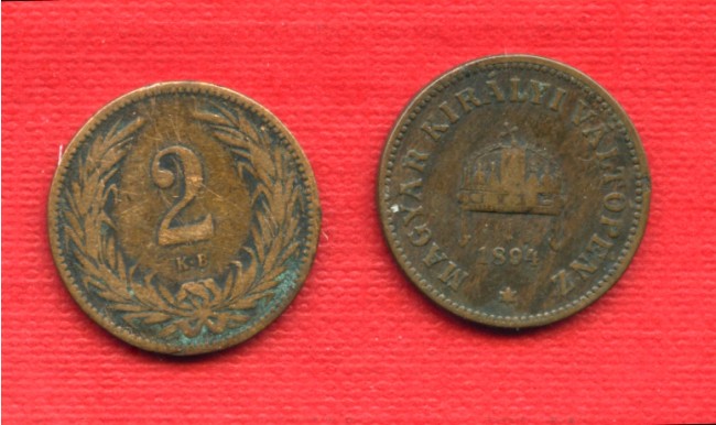 1894 - LOTTO/M20699 - UNGHERIA - 2 FILLER BRONZO