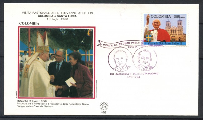 1986 - COLOMBIA - BOGOTA' - VISITA DI PAPA GIOVANNI PAOLO II° A BOGOTA' - LOTTO/31137