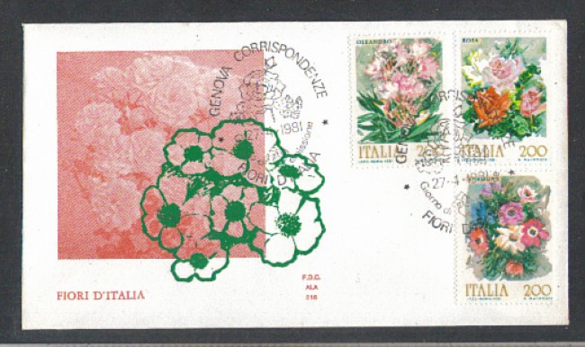 1981 - LOTTO/6736Z - REPUBBLICA - FIORI 1° SERIE - FDC