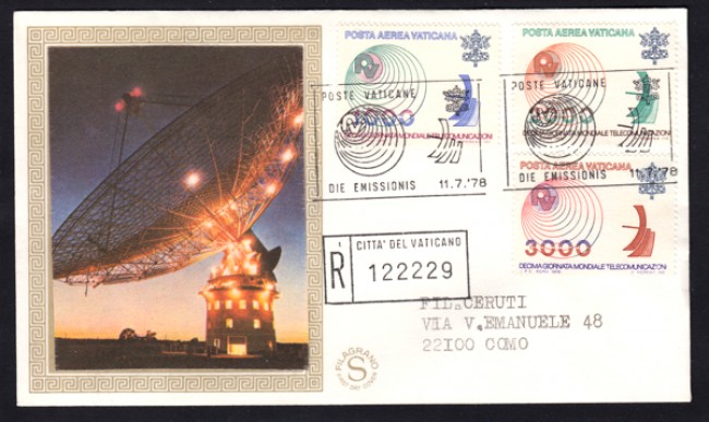 1978 - LOTTO/13002 - VATICANO - POSTA AEREA TELECOMUNICAZIONI - BUSTA FDC