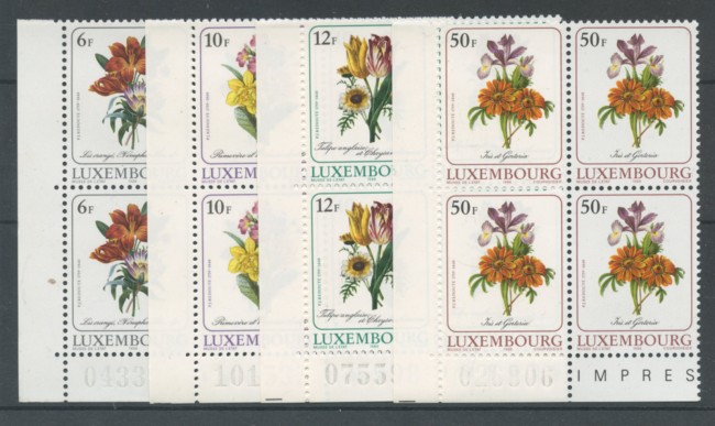 1988 - LOTTO/19897Q - LUSSEMBURGO - FIORI 4v. - QUARTINE