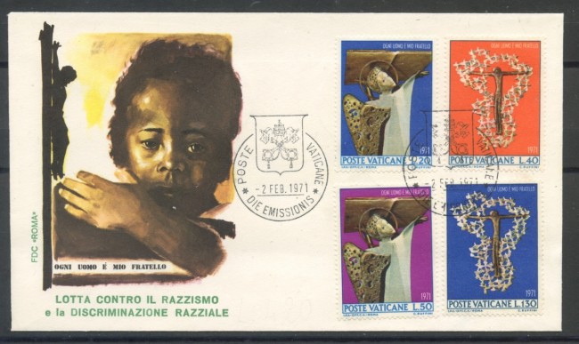 1971 - VATICANO - LOTTA AL RAZZISMO - BUSTA FDC ROMA - LOTTO/27609
