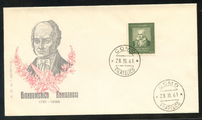 1961 - REPUBBLICA - GIANDOMENICO ROMAGNOSI - FDC - LOTTO/31914