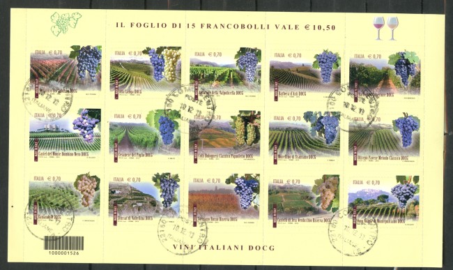 2013 - REPUBBLICA - MADE IN ITALY IL VINO - FOGLIETTO USATO - LOTTO/36797U