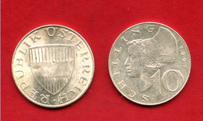 1967 - AUSTRIA - LOTTO/M48116 - 10 SCELLINI ARGENTO