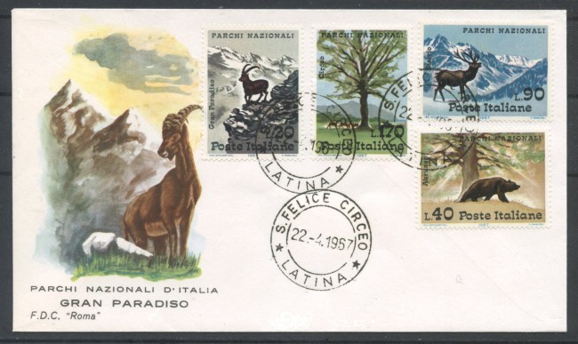 1967 - REPUBBLICA - LOTTO/39178 - PARCHI NAZIONALI - FDC ROMA