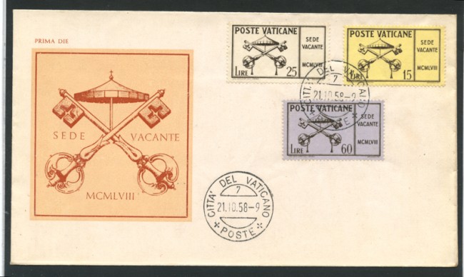 1958 - LOTTO/16201 - VATICANO - SEDE VACANTE - BUSTA FDC