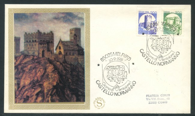 1981 - LOTTO/18503 - REPUBBLICA - CASTELLI PER  DISTRIBUTORI - FDC
