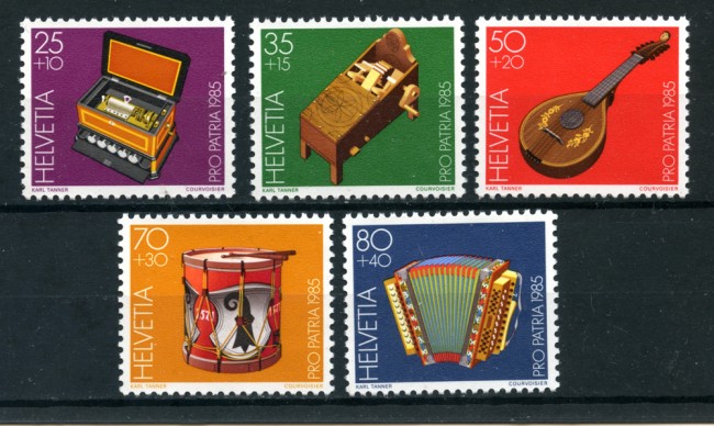 1985 - LOTTO/23144 - SVIZZERA - PRO PATRIA STRUMENTI 5v. - NUOVI