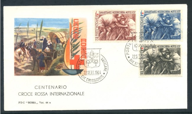 1964 - VATICANO - CROCE ROSSA - BUSTA FDC - LOTTO/25735