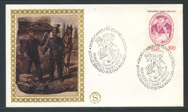 1982 - REPUBBLICA - FRANCESCO TASSO - BUSTA FDC FILAGRANO - LOTTO/27275