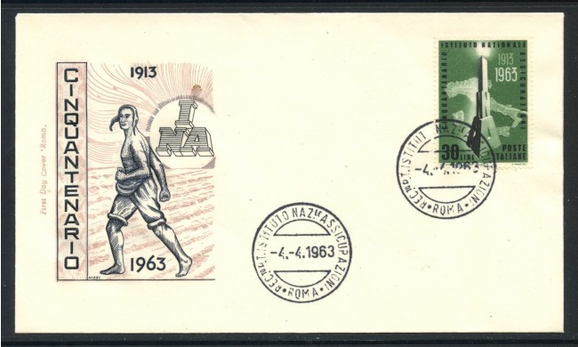 1963 - REPUBBLICA - ISTITUTO ASSICURAZIONI - BUSTA FDC - LOTTO/28571