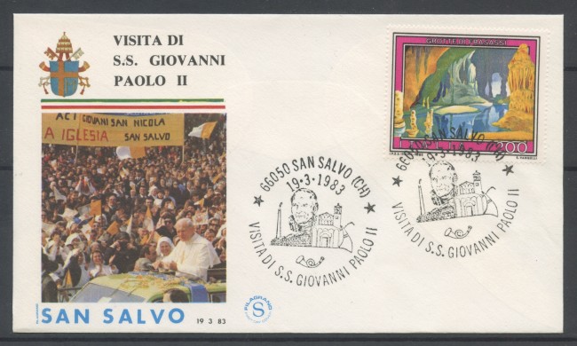 1983 - SAN SALVO (CH) - VISITA DI PAPA GIOVANNI PAOLO II° - BUSTA - LOTTO/31114