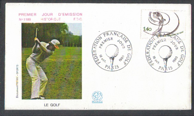 1980 - LBF/3737 - FRANCIA - FEDERAZIONE GIOCO GOLF - FDC