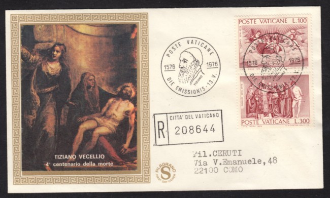 1976 - LOTTO/15354 - VATICANO - TIZIANO VECELLIO - BUSTA FDC