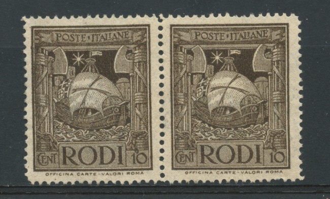 1932 - LOTTO/15495 - EGEO - 10 CENT. PITTORICA - COPPIA NUOVI