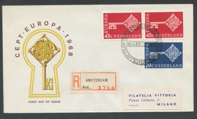 1968 - OLANDA - LOTTO/20395 - EUROPA BUSTA FDC