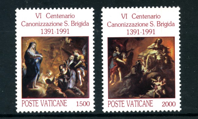 1991 - LOTTO/22182 - VATICANO - SANTA  BRIGIDA 2v. - NUOVI