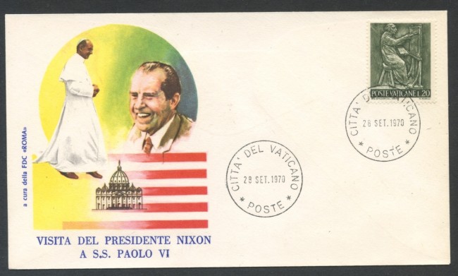 1970 - VATICANO - VISITA DEL PRESIDENTE NIXON - BUSTA FDC ROMA - LOTTO/27777