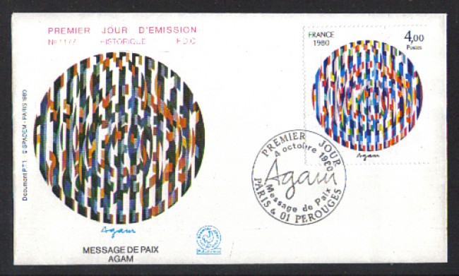 1980 - LBF/4059 - FRANCIA - MESSAGGIO DI PACE - FDC