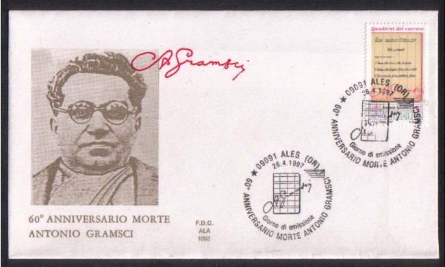 1997 - LOTTO/7141Z - REPUBBLICA - ANTONIO GRAMSCI - FDC