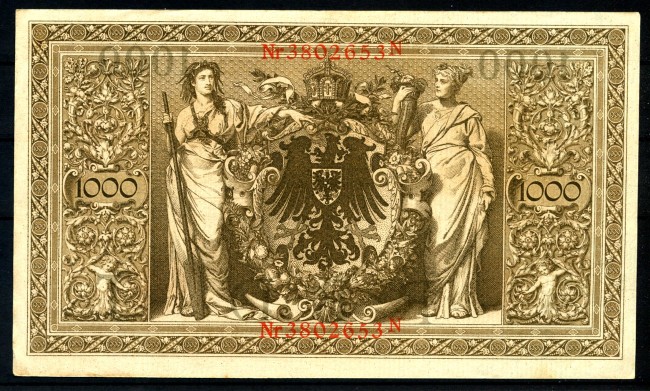 1910 - GERMANIA REICH - LOTTO/41561 - BANCONOTA DA 1.000 MARCHI - NUOVA