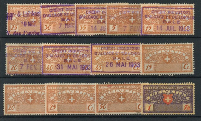 1933 - SVIZZERA - LOTTO/15236 - MARCHE PER CAMBIALI