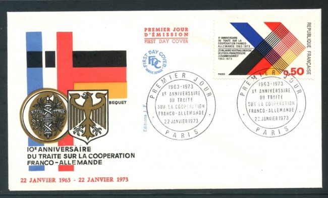 1973 - FRANCIA - COOPERAZIONE FRANCO TEDESCA - BUSTA FDC - LOTTO/26679
